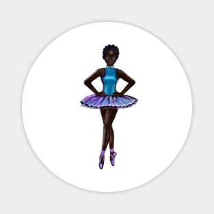 Dance - Ballet dancer Ballerina Noor - black ballerina African American with afro hair Magnet